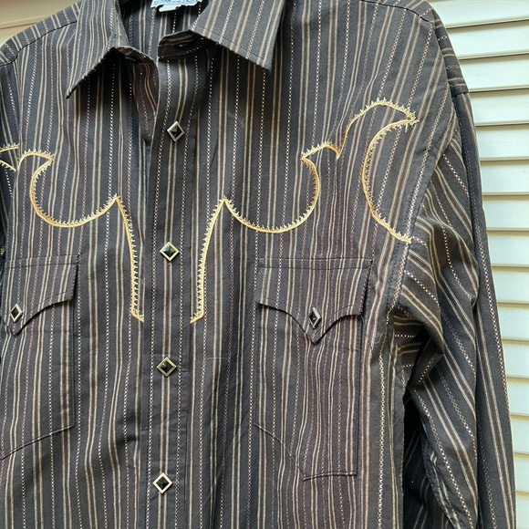 Vintage Panhandle Slim Mens Western Dress Shirt Snap buttons Size Small - Picture 11 of 13